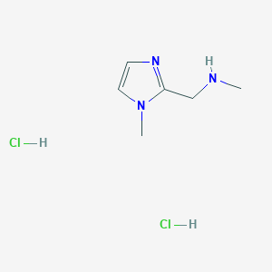 molecular formula C6H13Cl2N3 B3022768 N-methyl-N-[(1-methyl-1H-imidazol-2-yl)methyl]amine dihydrochloride CAS No. 1049717-38-5
