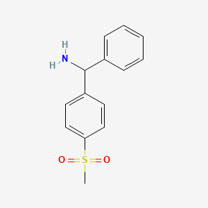 molecular formula C14H15NO2S B3023000 alpha-(4-Methylsulfonylphenyl)benzylamine CAS No. 854207-66-2