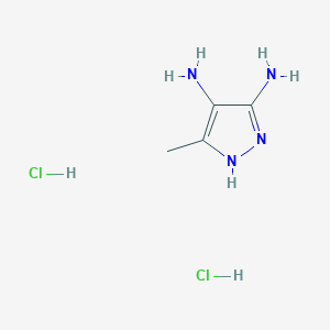 molecular formula C4H10Cl2N4 B3023018 3-Methyl-1H-pyrazole-4,5-diamine dihydrochloride CAS No. 199340-92-6