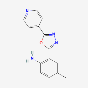 molecular formula C14H12N4O B3023038 4-Methyl-2-(5-pyridin-4-yl-1,3,4-oxadiazol-2-yl)aniline CAS No. 915916-58-4