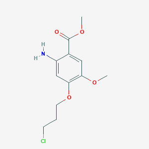 molecular formula C12H16ClNO4 B3023135 Methyl 2-amino-4-(3-chloropropoxy)-5-methoxybenzoate CAS No. 214470-59-4