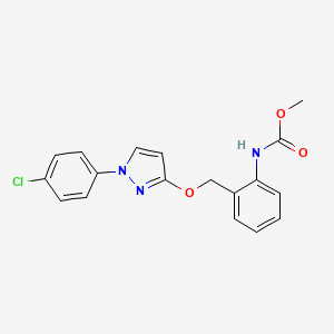 molecular formula C18H16ClN3O3 B3023167 Methyl (2-(((1-(4-chlorophenyl)-1H-pyrazol-3-yl)oxy)methyl)phenyl)carbamate CAS No. 512165-96-7
