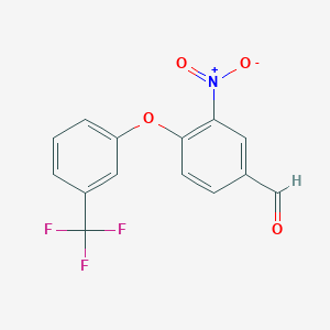molecular formula C14H8F3NO4 B3023223 3-Nitro-4-[3-(trifluoromethyl)phenoxy]benzaldehyde CAS No. 320416-66-8