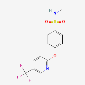 molecular formula C13H11F3N2O3S B3023226 N-Methyl-4-{[5-(trifluoromethyl)-2-pyridinyl]-oxy}benzenesulfonamide CAS No. 952183-74-3