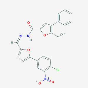 molecular formula C24H14ClN3O5 B302330 N'-[(5-{4-chloro-3-nitrophenyl}-2-furyl)methylene]naphtho[2,1-b]furan-2-carbohydrazide 
