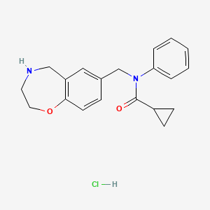 molecular formula C20H22N2O2 B3023316 N-phenyl-N-(2,3,4,5-tetrahydro-1,4-benzoxazepin-7-ylmethyl)cyclopropanecarboxamide hydrochloride CAS No. 1160245-40-8