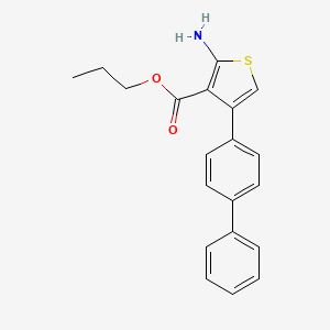 molecular formula C20H19NO2S B3023553 Propyl 2-amino-4-(1,1'-biphenyl-4-yl)thiophene-3-carboxylate CAS No. 351156-20-2
