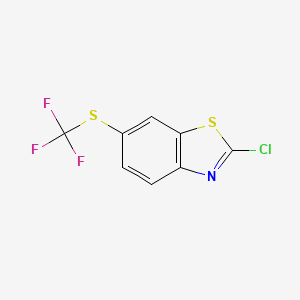 molecular formula C8H3ClF3NS2 B3023657 2-Chloro-6-((trifluoromethyl)thio)benzo[d]thiazole CAS No. 933674-80-7