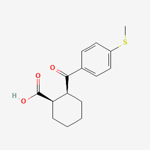molecular formula C15H18O3S B3023665 cis-2-(4-Methylsulfanylbenzoyl)cyclohexane-1-carboxylic acid CAS No. 844856-61-7