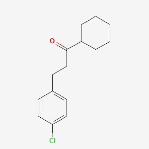 molecular formula C15H19ClO B3023666 2-(4-Chlorophenyl)ethyl cyclohexyl ketone CAS No. 898788-61-9