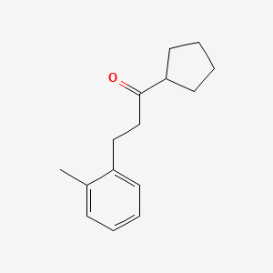 molecular formula C15H20O B3023729 Cyclopentyl 2-(2-methylphenyl)ethyl ketone CAS No. 898790-27-7