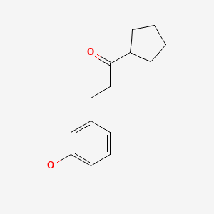 molecular formula C15H20O2 B3023761 Cyclopentyl 2-(3-methoxyphenyl)ethyl ketone CAS No. 625445-49-0