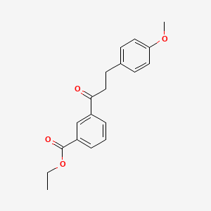 molecular formula C19H20O4 B3023763 3'-Carboethoxy-3-(4-methoxyphenyl)propiophenone CAS No. 898775-64-9
