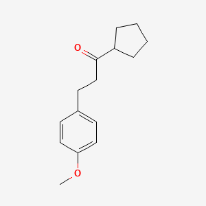 molecular formula C15H20O2 B3023767 Cyclopentyl 2-(4-methoxyphenyl)ethyl ketone CAS No. 898793-81-2