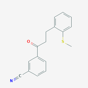 3'-Cyano-3-(2-thiomethylphenyl)propiophenone