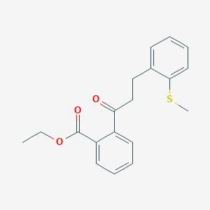 2'-Carboethoxy-3-(2-thiomethylphenyl)propiophenone
