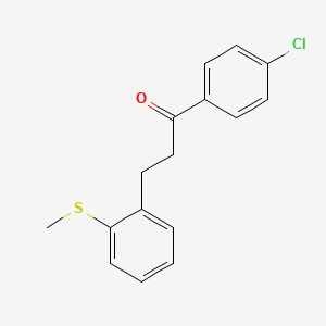 molecular formula C16H15ClOS B3023777 4'-Chloro-3-(2-thiomethylphenyl)propiophenone CAS No. 898754-63-7