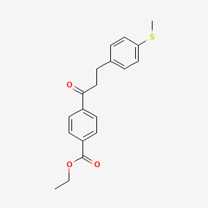 B3023783 4'-Carboethoxy-3-(4-thiomethylphenyl)propiophenone CAS No. 898780-97-7