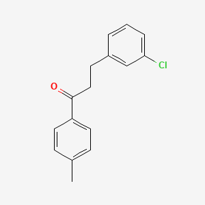 molecular formula C16H15ClO B3023789 3-(3-Chlorophenyl)-4'-methylpropiophenone CAS No. 898762-17-9