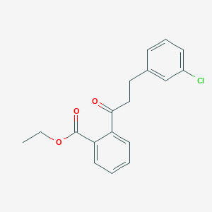 molecular formula C18H17ClO3 B3023792 3-(3-Chlorophenyl)-2'-carboethoxypropiophenone CAS No. 898762-38-4