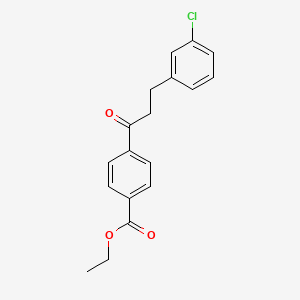 molecular formula C18H17ClO3 B3023794 3-(3-Chlorophenyl)-4'-carboethoxypropiophenone CAS No. 898762-44-2