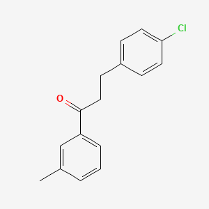 molecular formula C16H15ClO B3023811 3-(4-Chlorophenyl)-3'-methylpropiophenone CAS No. 898787-60-5