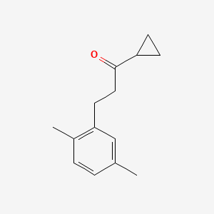 molecular formula C14H18O B3023857 Cyclopropyl 2-(2,5-dimethylphenyl)ethyl ketone CAS No. 898754-16-0