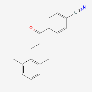 molecular formula C18H17NO B3023862 4'-Cyano-3-(2,6-dimethylphenyl)propiophenone CAS No. 898754-46-6