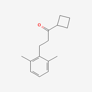 B3023869 Cyclobutyl 2-(2,6-dimethylphenyl)ethyl ketone CAS No. 898755-43-6