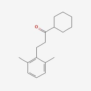 molecular formula C17H24O B3023870 Cyclohexyl 2-(2,6-dimethylphenyl)ethyl ketone CAS No. 898755-49-2