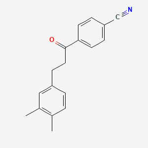 molecular formula C18H17NO B3023873 4'-Cyano-3-(3,4-dimethylphenyl)propiophenone CAS No. 898755-76-5