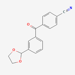 B3023898 4'-Cyano-3-(1,3-dioxolan-2-YL)benzophenone CAS No. 898778-97-7
