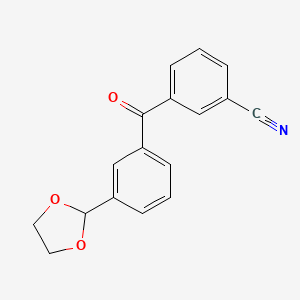 molecular formula C17H13NO3 B3023905 3-Cyano-3'-(1,3-dioxolan-2-YL)benzophenone CAS No. 898778-95-5