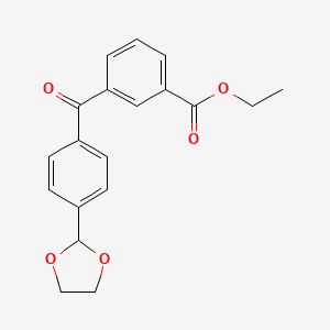 B3023906 3-Carboethoxy-4'-(1,3-dioxolan-2-yl)benzophenone CAS No. 898759-98-3