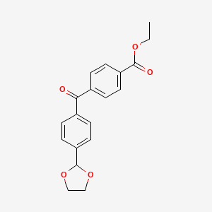 molecular formula C19H18O5 B3023907 4-Carboethoxy-4'-(1,3-dioxolan-2-YL)benzophenone CAS No. 898760-00-4