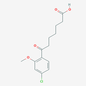 molecular formula C14H17ClO4 B3023933 7-(4-Chloro-2-methoxyphenyl)-7-oxoheptanoic acid CAS No. 951889-74-0