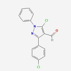 molecular formula C16H10Cl2N2O B3023979 5-Chloro-3-(4-chlorophenyl)-1-phenyl-1H-pyrazole-4-carbaldehyde CAS No. 55828-85-8