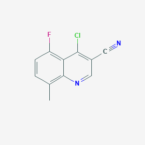 molecular formula C11H6ClFN2 B3023991 4-Chloro-5-fluoro-8-methylquinoline-3-carbonitrile CAS No. 1016880-11-7