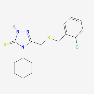 5-{[(2-chlorobenzyl)thio]methyl}-4-cyclohexyl-4H-1,2,4-triazole-3-thiol