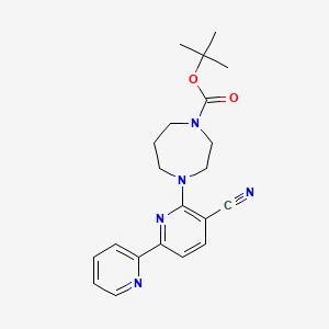 molecular formula C21H25N5O2 B3024044 tert-Butyl 4-(5-cyano-[2,2'-bipyridin]-6-yl)-1,4-diazepane-1-carboxylate CAS No. 946386-00-1
