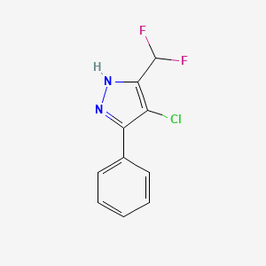 molecular formula C10H7ClF2N2 B3024046 4-chloro-3-(difluoromethyl)-5-phenyl-1H-pyrazole CAS No. 1029636-02-9