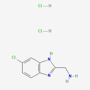 molecular formula C8H9Cl2N3 B3024077 (5-chloro-1H-benzo[d]imidazol-2-yl)methanamine dihydrochloride CAS No. 1185297-00-0