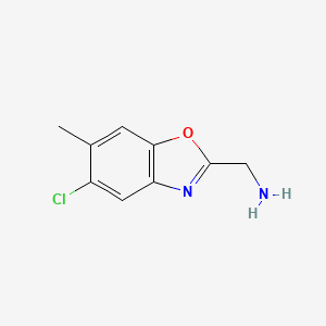 molecular formula C9H9ClN2O B3024090 (5-Chloro-6-methylbenzo[d]oxazol-2-yl)methanamine CAS No. 1035840-75-5