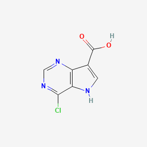 molecular formula C7H4ClN3O2 B3024091 4-Chloro-5H-pyrrolo[3,2-D]pyrimidine-7-carboxylic acid CAS No. 853058-43-2