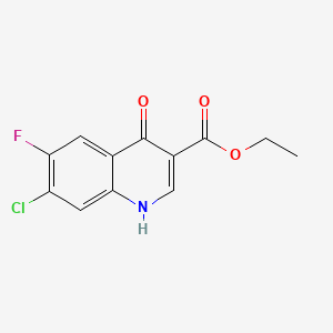 molecular formula C12H9ClFNO3 B3024109 Ethyl 7-chloro-6-fluoro-4-hydroxyquinoline-3-carboxylate CAS No. 75073-15-3
