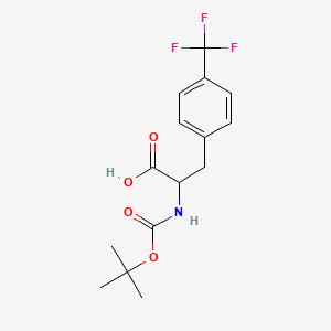 molecular formula C15H18F3NO4 B3024262 N-Boc-4-(trifluoromethyl)-DL-phenylalanine CAS No. 167496-29-9