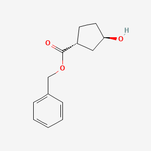 molecular formula C13H16O3 B3024333 trans-Benzyl 3-hydroxycyclopentanecarboxylate CAS No. 128095-32-9