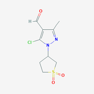 B3024346 5-chloro-1-(1,1-dioxidotetrahydrothien-3-yl)-3-methyl-1H-pyrazole-4-carbaldehyde CAS No. 885-44-9