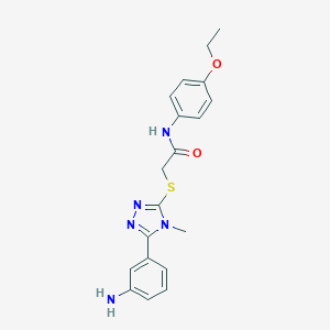 molecular formula C19H21N5O2S B302445 2-{[5-(3-aminophenyl)-4-methyl-4H-1,2,4-triazol-3-yl]sulfanyl}-N-(4-ethoxyphenyl)acetamide 
