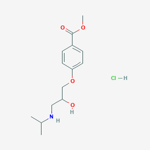 molecular formula C14H22ClNO4 B030246 4-(2-Hydroxy-3-isopropylaminopropoxy)benzoic acid methyl ester hydrochloride CAS No. 33947-96-5